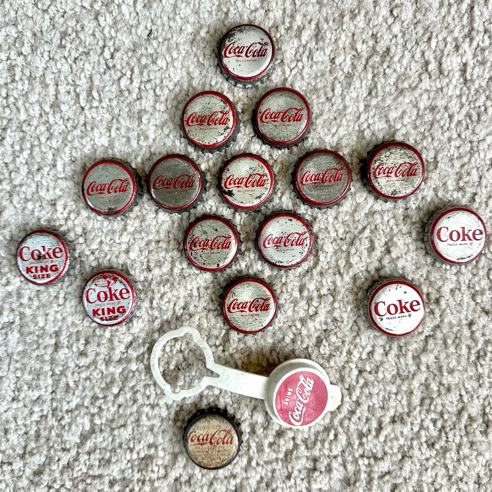 17 Vintage Coke Coca-Cola Bottle Caps, King Size, Cork Lined, Reseal, Martinique